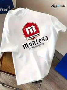 Camiseta de Hombre con el Logo de Montesa Motorcycles - Estilo Urbano Elegante, Suave y Transpirable, 100% Fibra de Poliéster, Diseño de Estampado Icónico, Cuello Redondo, Manga Corta, Camiseta de Verano - Negro - Ver 8