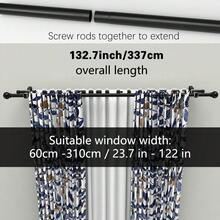 Adjustable Black Double Layer Curtain Rod Set, Fits Window Width 23.7 Inches - 137 Inches / 0.6m - 3.48m, For Sheer And Blackout Curtains, Wall-Mounted Easy Installation, Durable And Suitable For Bedroom, Living Room And Hotel, Modern Classic Curtain Rod - Black 1 Set - View 11