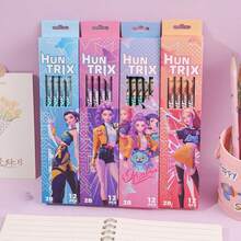 Bộ quà tặng 12 bút chì K-Pop D-Emon Hunter Series 2B, thích hợp cho các bữa tiệc, trường học, phần thưởng trong lớp học, kiểu dáng ngẫu nhiên. - Nhiều màu - Xem 4