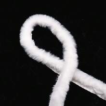 Cinta de tela con ribete de piel sintética negra y blanca de 3cm/4.5cm, tiras artificiales esponjosas de conejo, encaje para manualidades, costura, adornos, suministros DIY, para sombreros, zapatos, ropa de vacaciones, decoración de árboles de Navidad - M - Ver 19