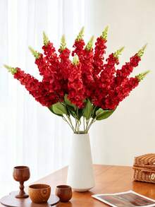 MEHELANY 2/1件紅色人造天堂鳥花，逼真仿真天堂鳥花莖，長莖風信子人造花，適用於婚禮、家居、戶外派對花卉裝飾中心飾、桌面裝飾、新娘背景裝飾 - 紅色 - 查看 3