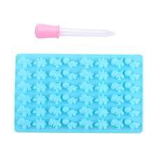 Bộ 5 khuôn silicon hình trái tim/gấu - Chống dính + 2 ống nhỏ giọt, thích hợp cho việc làm bánh DIY và thủ công, khuôn làm kẹo sô cô la hình trái tim, khuôn làm kẹo ngày Valentine. - Nhiều màu - Xem 8