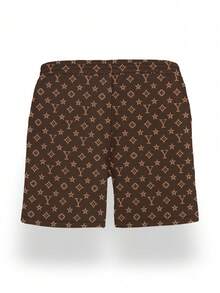 Men's Quick-Dry Beach Shorts With Lining - Brown - View 6