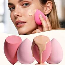 20 peças/10 peças/4 peças/1 peça Esponjas de Maquiagem Multicoloridas Úmidas & Secas, Ferramentas de Maquiagem Profissionais (Adequadas para Todos os Tipos de Pele), Conjunto de Esponjas de Maquiagem de Veludo Macio, Ideal para Base e Pó, Perfeito para Maquiagem Facial Feminina, Uso Duplo Multifuncional Úmido & Seco, Adequado para Líquido, Creme e Base - Design de Gota de Água, Acessórios de Maquiagem Femininos, Ferramentas de Maquiagem Profissionais, Presente Ideal para Amigos - Multicolorido - Visão 4