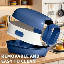 Large Cat Litter Box Enclosed Style – Foldable Front Entry Easy Clean Design - 56*40*40cm - View 3