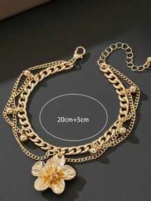 Hot-Selling Fashionable Vintage Floral Children's Anklet, Perfect For Daily Outfit Matching, Very Beautiful - Gold - View 2