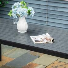 Garden Table, Plastic, 190 X 84.5 X 72 Cm, Weather-Resistant, Wood-Look, Wood Texture, Non-Slip, Buffet Table, Camping Table, Balcony Table, Patio Table, Outdoor Dining Table For Garden, Balcony, Black - Black - View 7