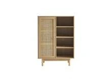 DOMAIA Buffet NALORA effet chêne et cannage rotin 1 porte 80cm - Marron - Voir 1