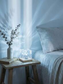 1pc LED Wave Projection Lamp With Touch/Remote Control, Glowing Cube Crystal Light, 16 Color Modes, USB Powered, Suitable For Bedroom, Living Room, Camping - Portable Tabletop Adjustable Lamp, Romantic Room Decor - 彩色 - 查看 4