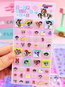 THE POWERPUFF GIRLS 3D立体浮雕趣味贴纸，可爱糖果滴落贴纸 - 彩色 - 查看 8