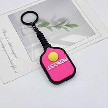1pc/2pcs Pickleball Racket Shaped Keychain, Creative Cartoon Activity Gift, Sports Enthusiast Backpack Pendant - Multicolor - View 4