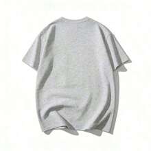 Women's Short Sleeve T-Shirt With Round Neck And Letter And Racing Car Print, 100% Comfortable Cotton, Women's Summer Clothes, Women's Holiday Clothes, Summer Clothes, Women's Spring Clothes, Summer Tops, Festival Clothes, Women's Easter Clothes. - 灰色 - 查看 2