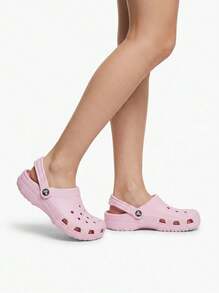 Crocs Dép bít mũi cổ điển unisex màu hồng 10001- 6GD - Ballerina Pink - Xem 1