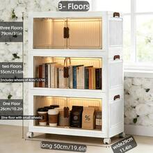 50cm Collapsible Storage Bins With Lids, Folding Storage Box For Home, Kitchen And Office, Stackable Closet Organizer With Wheels, With Doors Cube Storage Containers - 50cm/4 Layers (pack Of 4 Thickened) - View 6