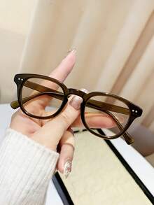 1 paire de lunettes ovales à monture en plastique unisexe, style bohème classique, convient pour les fêtes, les sports, les sorties, les vacances, les voyages, la plage, la conduite, la rue, les vacances, les sports, la pêche, les activités de plein air, les tenues de rue - Taupe - Voir 3