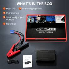 12V 500A/800A Peak Car Jump Starter & Power Bank Combo, 6400mAh Capacity, 3-Mode LED Light, USB & Type-C Fast Charging, 9-Layer Circuit Protection, Anti-Reverse Polarity Clamps, EVA Protective Case, Compact Smartphone-Sized Design, Reliable In -20℃ - A-black - View 2