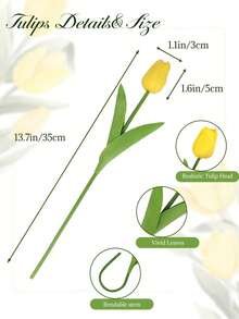 5/10 buah Bunga Tulip Buatan, Cocok untuk Dekorasi Rumah, Dekorasi Dapur, Dekorasi Musim Gugur, Dekorasi Luar Ruangan, Dekorasi Meja, Dekorasi Pernikahan, Tanaman Buatan, Hadiah untuk Wanita, Musim Kembali ke Sekolah - Kuning - View 3
