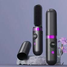 2-In-1 Rechargeable Hair Straightener Brush,Curling Iron,Wireless Portable Hair Straightener With Heating Protection,2-In-1 Hair Straightener With LED Digital Display,Suitable For Dorm,Home,Great Gift Idea,Holiday Essentials,Travel Essentials - Multicolor - View 16