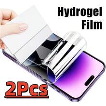Bộ 2 miếng dán màn hình Hydrogel cho Apple 11 12 13 14 15 16 17 Pro Max/14 15 16 Plus, chất liệu TPU mềm dẻo, phủ toàn màn hình (không phải kính), độ phân giải cao, chống trầy xước, không bọt khí, tự phục hồi. - Trong sáng - Xem 24