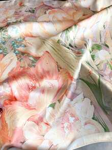 1 chiếc khăn vuông mỏng nhẹ in họa tiết retro dành cho nữ, kiểu dáng Bohemian, chất liệu chiffon, thích hợp cho mặc hàng ngày và đi chơi vào mùa xuân/hè. - Nhiều màu - Xem 2