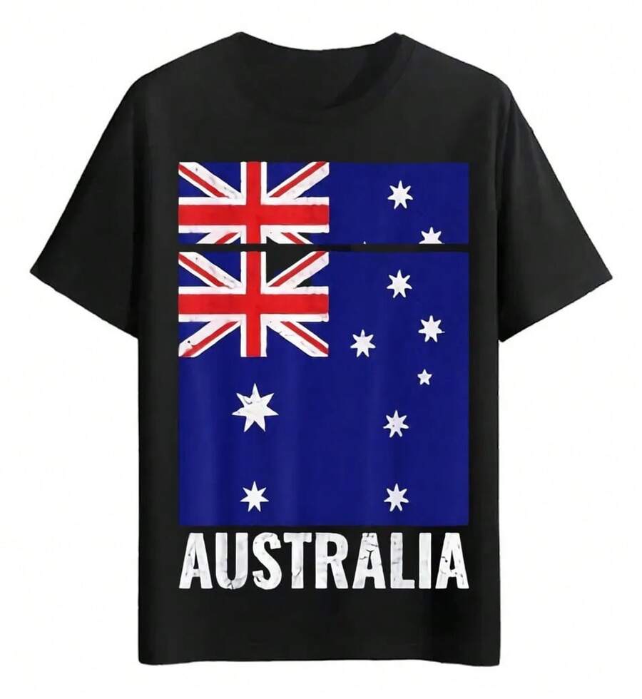 Australian Flag T-Shirts - 黑色 - 查看 1