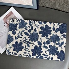Flower 1件海軍藍花卉印花平板電腦保護殼 附筆槽 適用於 iPad Air 4/5/10代 智慧保護殼/Air 13(M3 2025)/Air 11(M3 2025)/11(A16 2025)，適用於 Oppo Pad、 Matepad、Vivo Pad、Honor Pad、 小新平板 - 彩色 - 查看 2