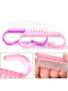 2/5/10/20/50/100pcs Transparent Acrylic Soft Bristle Nail Brushes, Odorless Nail Care Tool Set, Ergonomic Handle, Suitable For Home And Salon Use, Transparent Design, Soft Bristle Nail Brushes - Black - View 8