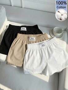 Set de 3 shorts casuales con estampado de lunares, estampado de leopardo claro y estampado de leopardo marrón oscuro, de tela tejida, adecuados para uso diario, set de shorts con estampado de camuflaje, adecuados para el uso diario, citas, fiestas, otoño/invierno/verano, Navidad, Año Nuevo, Acción de Gracias, fiestas, bodas, playa, ceremonias de graduación, moda, elegante, casual, salidas, citas, reservas, viajes, brillante, Día de San Valentín, elegante, vacaciones, casual, Y2K, salidas, ceremonias de graduación y otras ocasiones. - Multicolor 3 - Ver 5