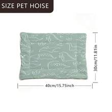1件装柔软宠物床垫，卡通恐龙图案，可水洗，适用于小型/中型/大型犬，双面可用，四季皆宜，亦可作猫床垫。 - 彩色 - 查看 8