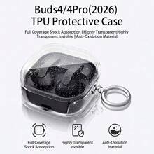 Tương thích với ốp lưng Galaxy Buds 4/Buds 4 Pro trong suốt có nhũ. - Trong sáng - Xem 7