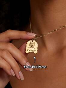 1 chiếc mặt dây chuyền thẻ tên chó khắc ảnh thú cưng theo yêu cầu, trang sức kỷ niệm bằng thép không gỉ, đồ dùng học tập, quà tặng tựu trường, đồ dùng văn phòng, đồ dùng lớp học, quà tặng giáo viên, đồ dùng đại học, quà tặng đồng nghiệp, đồ dùng ký túc xá, phù hợp cho mọi lứa tuổi, phụ kiện thanh thiếu niên, học sinh trung học cơ sở và trung học phổ thông. - Vòng cổ xương chó - Xem 1
