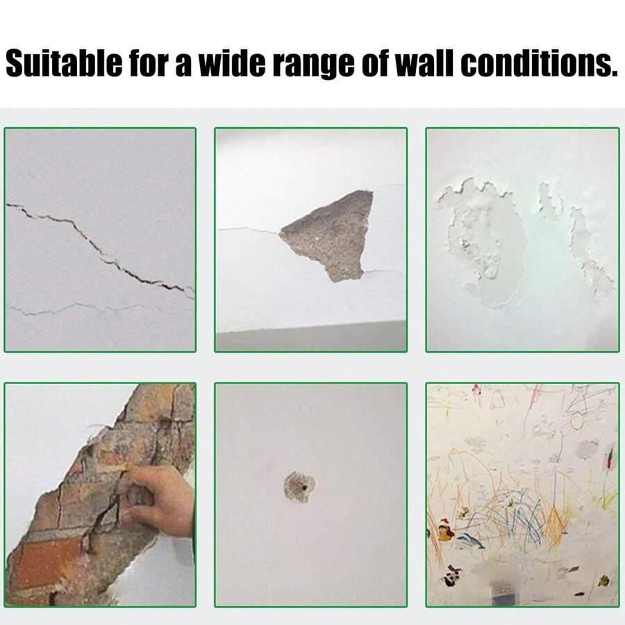 Drywall Patch Repair Kit, White Wall Repair Paste, Wall Hole Patch Paste, White Patches Putty Kit For Drywall, With Scraper And Sandpaper (1set) - 1set - View 1