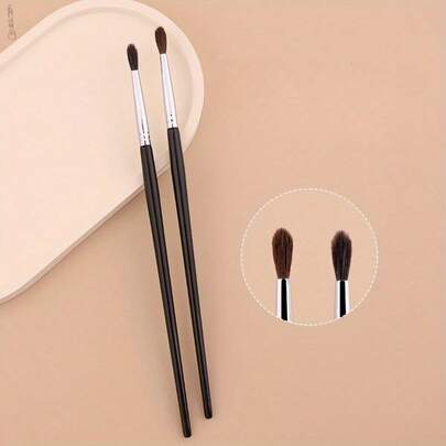 1pc Eye Flame Highlighter Brush, Small Eye Head Eyeshadow, Eyeliner Detail Brightening Brush, Small Horse Hair Flame Diffuser Brush, Tapered Fluffy Eyeshadow Diffuser Brush, High-End Eyeshadow Small Horse Mane Diffuser Brush, Animal Hair Concealer Eyeshadow Brush, Makeup Tools, Suitable For Liquid, Cream, Powder Cosmetics, Portable Compact, Fine Tip, Women's Gift Cosplay