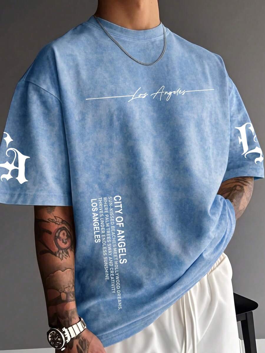 Zrgoth Men's Casual Versatile Simple Printed Element Short Sleeve T-Shirt