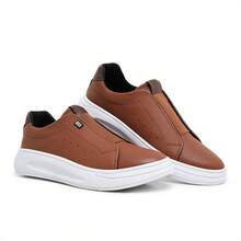 Men's Casual Party Sneakers, Easy To Slip On, Comfortable - Camel - View 2