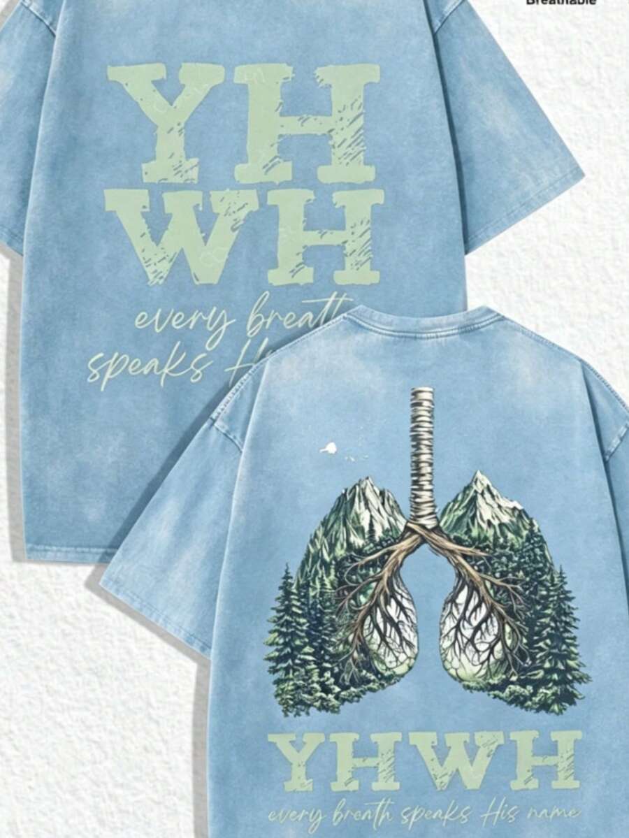 Summer ClothesHis Way Is Better Christian Shirt Comfortable Color Cute Christian Merch Jesus Shirt Simple Christian Faith Gift For Teenagers Christian - 淺藍色 - 查看 1