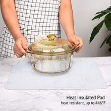 TL  Silicone Mats For Kitchen Counter Thicker 0.06" 25 X 17 Inches Multipurpose Table Mat Silicone Pad Desk Work Mat Nonstick Nonskid Heat-Resistant Pad Placemat Semitransparent - 半透明 - 查看 5