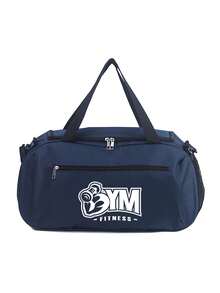 1pc Casual Fitness Bag, "GYM FITNESS" Print Polyester Duffel With Mesh Side Pocket, Perfect For Street Style & Gym Wear, Multiple Colors Available - Multicolor - View 5
