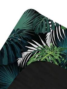 1pc Tropical Leaf Print Milk Silk Beach Chair Cover, Removable & Washable Elastic Beach Chair Slipcover, Protective Cover For Pool, Beach - Multicolor - View 3