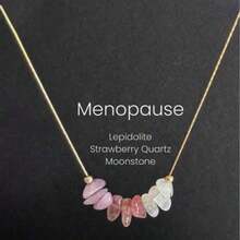 1 Piece Menopause Artificial Crystal Necklace Spodumene, Strawberry Quartz, Moonstone Jewelry Hormone Balance Gift - Multicolor - View 8