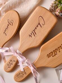 Customized Name Wooden Comb, Personalized Party Gift, Hair Comb, Gift For Her, Gift For Mom - Multicolor - View 9