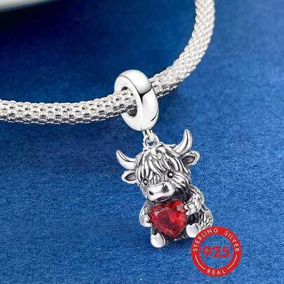 1 mặt dây chuyền bạc 925 với hạt hình trái tim, thích hợp để tự làm trang sức, trang trí trang phục hàng ngày, quà tặng cho phụ nữ.