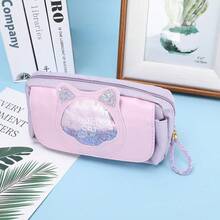 SANRIO Bộ 3 túi đựng văn phòng phẩm dễ thương họa tiết cát chảy, hộp bút đa năng, túi đựng bút dung tích lớn, hộp đựng văn phòng phẩm, túi đựng văn phòng phẩm nữ tính. - Nhiều màu - Xem 7