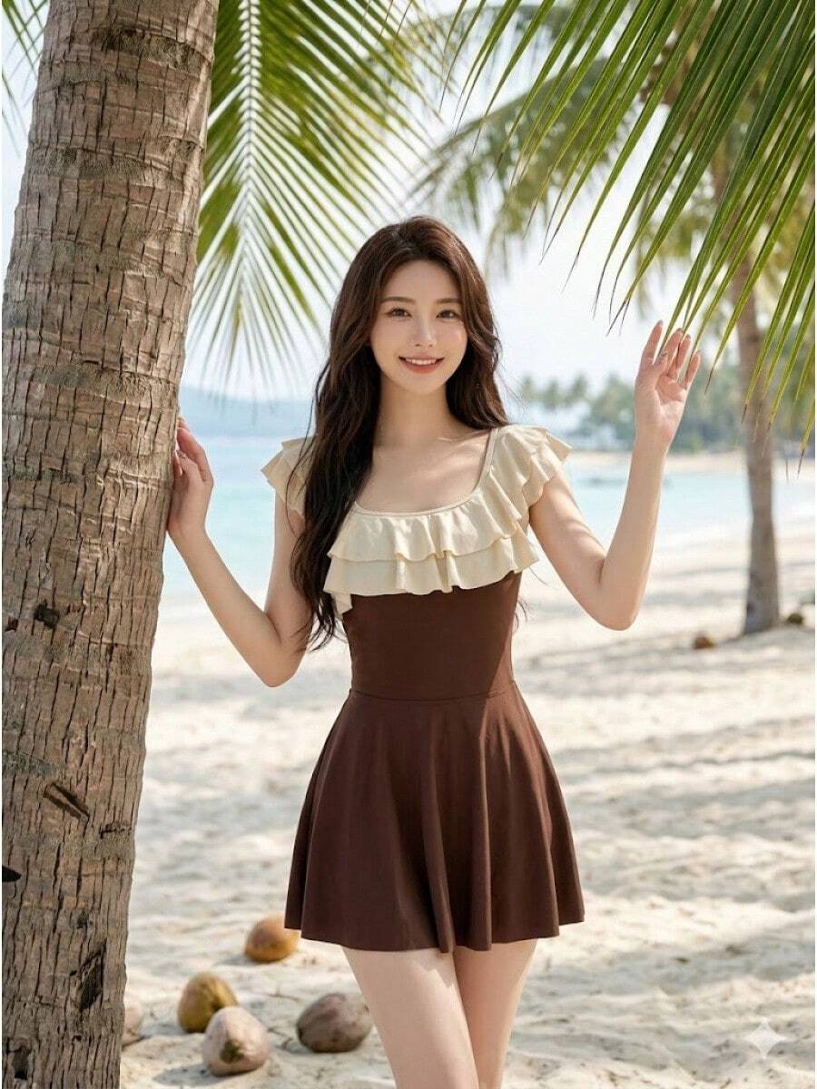 Women Bikini Sets - Coffee Brown - View 1