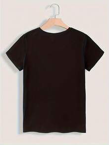 Camiseta Mujer Estampado Labios Brillo Lentejuelas, Playera Casual Divertida Manga Corta Cuello Redondo, Top Estilo Urbano Pop Art con Efecto 3D, Ropa Streetwear Llamativa para Fiesta y Diario - Negro - Ver 3