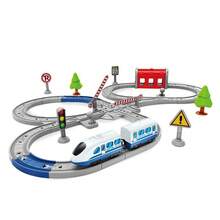 兒童電動軌道火車玩具,復古迷你小火車電動車玩具,新款兒童電動小火車含軌道高速火車DIY拼圖拼接雙層工程軌道音樂小火車 - 彩色 - 查看 9