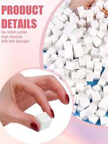 100pcs Soft Gradient Nail Sponges, White Nail Sponges With Grabbing Pen, Acrylic Palette For Gradient Arc Brushing, Suitable For Salon And Home Use - Multicolor - View 5