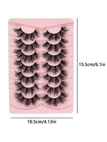 7 Pairs Faux Mink Eyelashes Soft Comfortable Wispy Volume Cat Eye Lashes Natural Look False Lashes Natural Born-Like False Eyelashes Daily Wear 3D Curl Dramatic Full Strip Lashes Extension Makeup Tools Strip Lashes, Easy To Apply For Beginners, Suitable For Both Daily Light And Heavy Makeup,Lashes, Eyelashes, Fake Lashes - Black - View 4