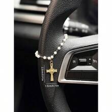 1 pieza Decoración de cadena de perlas para volante de coche, decoración interior de coche - A - Ver 2
