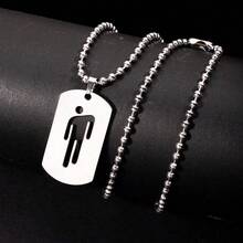 1pcs Billie Skew Head Tag Pendant Necklaces Fashion Hip Hop For Men Women Hang Tag  Crafts - 1pcs - 查看 7